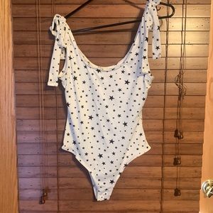 Peach Love California Star print body suit
